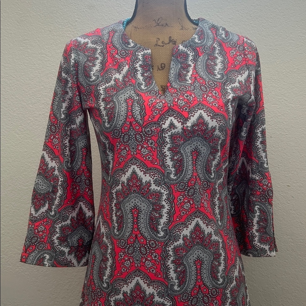 Bo & Nic dress swim tunic Patterned knit 3/4 sleeve knee length - Picture 3 of 13